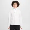 Nike Multi Big Kids' (boys') Dri-fit Uv Long-sleeve 1/2-zip Top In White