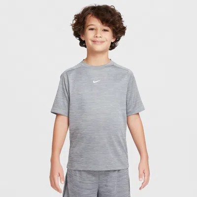 Nike Multi Big Kids' Dri-fit Short-sleeve Top In Grey