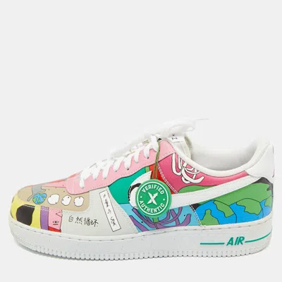 Pre-owned Nike Multicolor Leather Air Force 1 Low Flyleather Ruohan Wang Sneakers Size 45.5