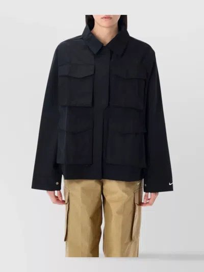 Nike Multiple Pocket Shirt Jacket In Black