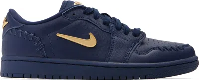 Nike Navy Air Jordan 1 Low Method Of Make Sneakers In Midnight Navy/metall