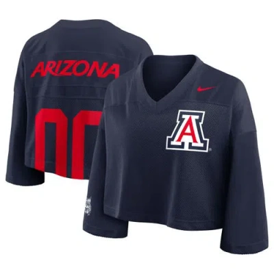 Nike Navy Arizona Wildcats Cropped Mesh Fashion Jersey In Blue