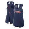 Nike Navy Atlanta Braves Crisscross Performance Tank Top In Blue