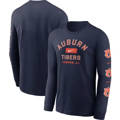 Nike Navy Auburn Tigers Classic Location Long Sleeve T-shirt In Brown