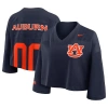 Nike Navy Auburn Tigers Cropped Mesh Fashion Jersey In Blue