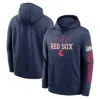 NIKE NIKE NAVY BOSTON RED SOX COOPERSTOWN COLLECTION SPLITTER CLUB FLEECE PULLOVER HOODIE