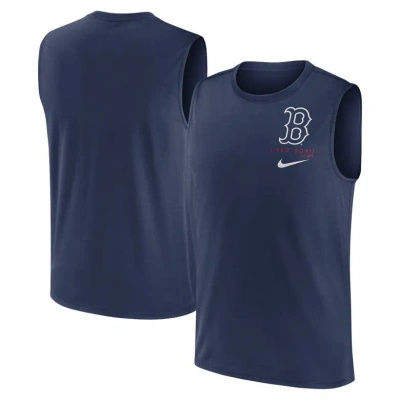 Nike Navy Boston Red Sox Large Logo Muscle Tank Top