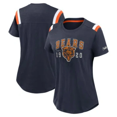 Nike Navy Chicago Bears Historic Slub Fashion T-shirt In Blue