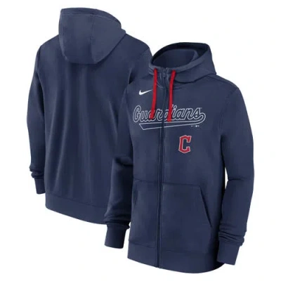 Nike Navy Cleveland Guardians Knockout Script Full-zip Hoodie