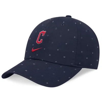 Nike Navy Cleveland Guardians Primetime Print Club Adjustable Hat
