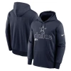 Nike Navy Dallas Cowboys Performance Pullover Hoodie In Blue