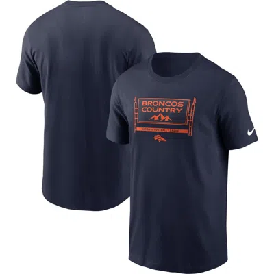 Nike Navy Denver Broncos Primetime Local Essential T-shirt In Blue