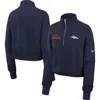 Nike Navy Denver Broncos Primetime Phoenix Half-zip Sweatshirt In Blue