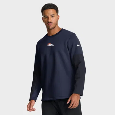 NIKE NIKE NAVY DENVER BRONCOS SIDELINE SCRIPTED TO WIN PERFORMANCE LONG SLEEVE T-SHIRT