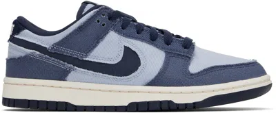 NIKE NAVY DUNK LOW RETRO SE SNEAKERS