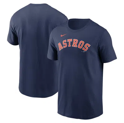 Nike Navy Houston Astros Fuse Wordmark T-shirt