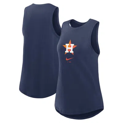 Nike Navy Houston Astros Legacy Icon High Neck Fashion Tank Top In Blue