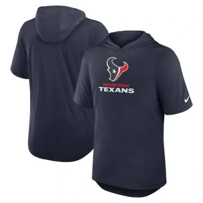 Nike Navy Houston Texans Lockup Tri-blend Hoodie T-shirt In Black
