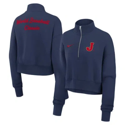 Nike Navy Japan Baseball 2026 World Baseball Classic Phoenix Fleece Half-zip Sweatshirt In Blue