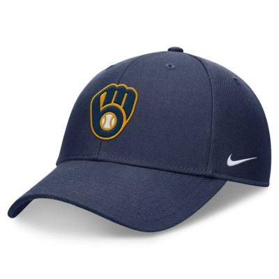 Nike Navy Milwaukee Brewers Evergreen Club Performance Adjustable Hat In Blue