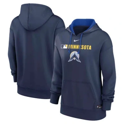 Nike Navy Minnesota Twins Authentic Collection City Connect Performance Pullover Hoodie In Blue