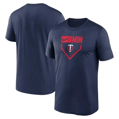 Nike Navy Minnesota Twins Home Plate Icon Legend Performance T-shirt In Blue
