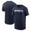 Nike Navy New England Patriots Primetime Wordmark Essential T-shirt In Blue