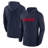 Nike Men's Navy New England Patriots Sideline Hoodie Performance Long Sleeve T-shirt In Navy