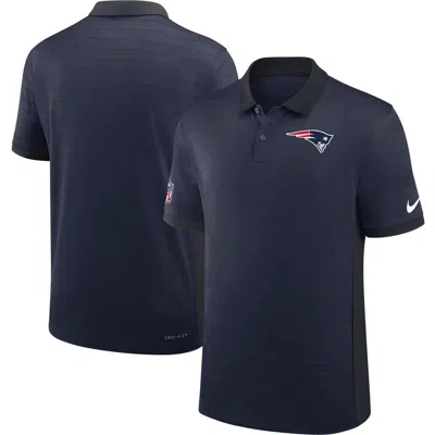 Nike Navy New England Patriots Sideline Victory Stripe Performance Polo In Blue
