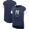 Nike Navy New York Yankees Flowy Fashion T-shirt In Blue