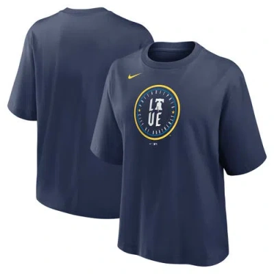 Nike Navy Philadelphia Phillies City Connect Logo Boxy T-shirt In Blue