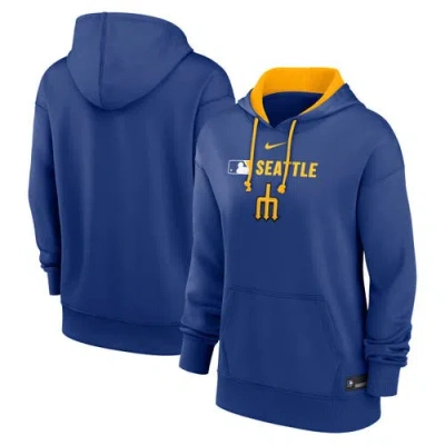 Nike Navy Seattle Mariners Authentic Collection City Connect Performance Pullover Hoodie In Blue