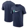 Nike Navy Seattle Mariners Team Swoosh Lockup T-shirt In Navy