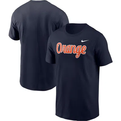 Nike Navy Syracuse Orange Script T-shirt In Blue