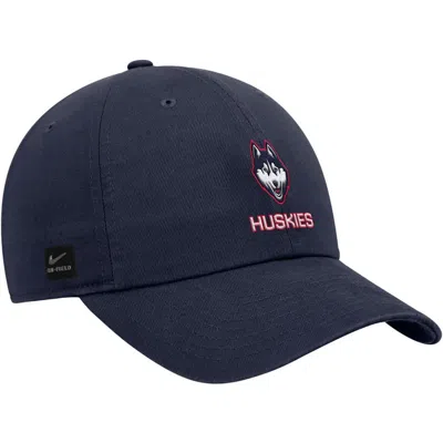 Nike Navy Uconn Huskies 2025 On-field Club Adjustable Hat In Blue
