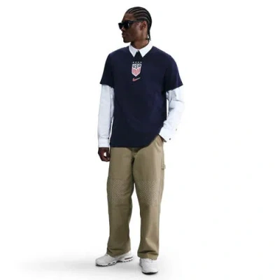 Nike Navy Uswnt Crest T-shirt In Blue