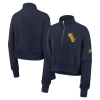 Nike Navy West Virginia Mountaineers Legacy Elevated Logo Cropped Half-zip Sweatshirt In Navy