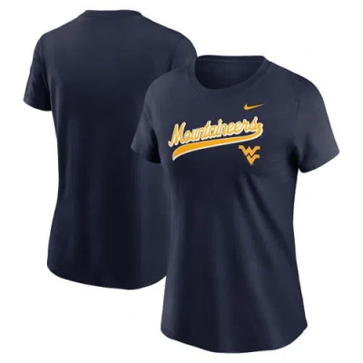 Nike Navy West Virginia Mountaineers Local Script T-shirt