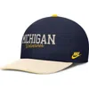 Nike Men's Navy/cream Michigan Wolverines Pro Legacy Script Snapback Hat In Blue