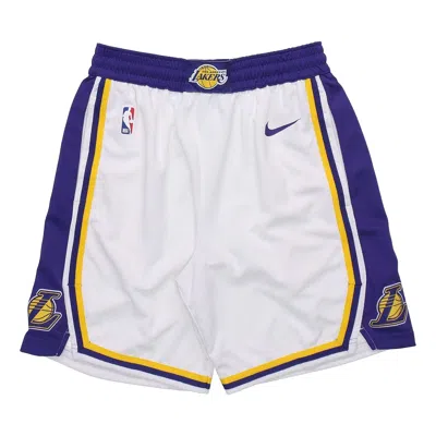 Nike Nba Association Edition Sw Fan Edition Lakers Basketball Shorts White