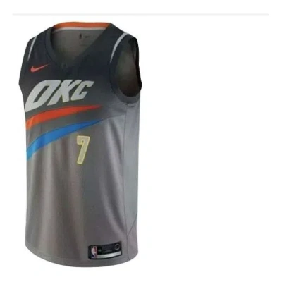 Nike Nba Basketball Sports Jersey Vest Sw Fan Edition 1819 Season Thunder Anthony No. 7 Gray