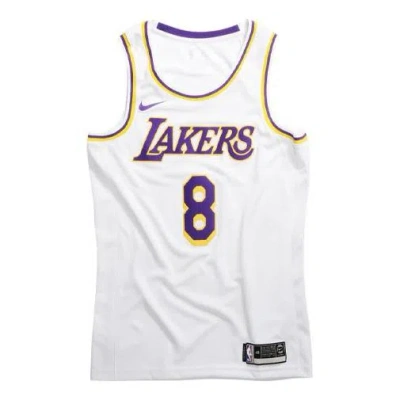 Nike Nba Basketball Sports Jersey Vest Sw Fan Edition Lakers Home 8 White