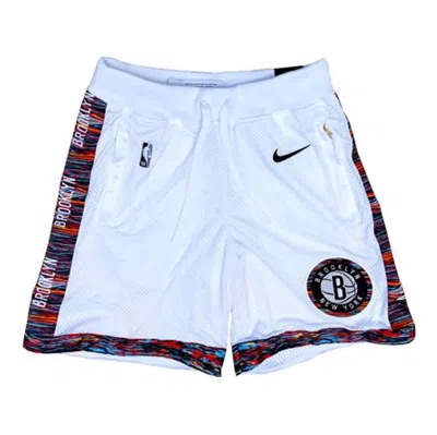 Nike Nba Brooklyn Nets Ce City Series Basketball Sports Breathable Quick Dry Shorts White In Blue