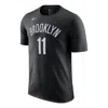 Nike Nba Brooklyn Nets Kyrie Irving Basketball Sports Printing Round Neck Short Sleeve Black