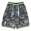 Nike Nba Brooklyn Nets Light Breathable Quick Dry Full Print Loose Basketball Shorts Black In Gray
