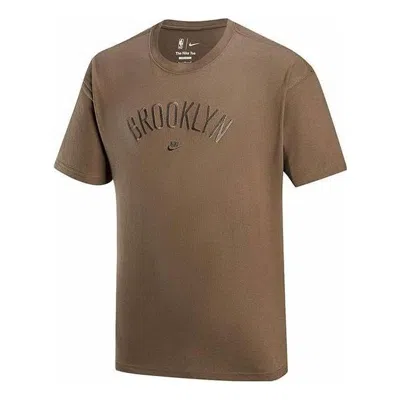 Nike Nba Brooklyn T-shirt 'tan' In Brown