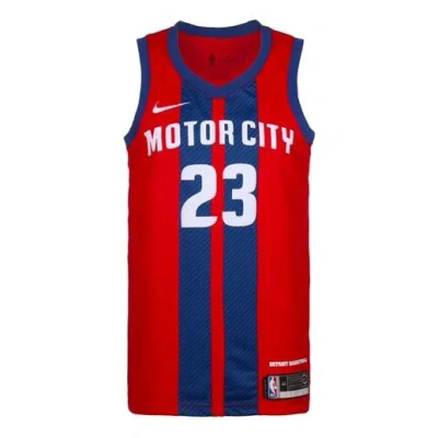 Nike Nba City Version 20-21 Season Detroit Pistons 23 Alphabet Printing Basketball Vest Red