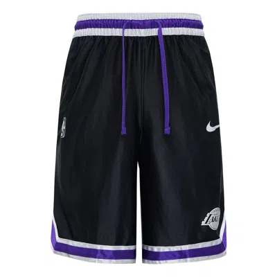 Nike Nba Courtside Los Angeles Lakers Lacing Basketball Training Sports Shorts Black