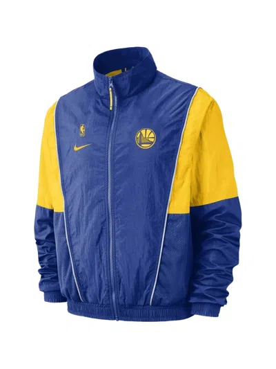 Nike Nba Golden State Warriors Courtside Jacket In Blue