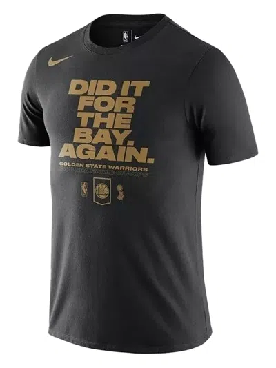 Nike Nba Golden State Warriors "did It For The Bay Again" T-shirt In Black